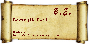 Bortnyik Emil névjegykártya